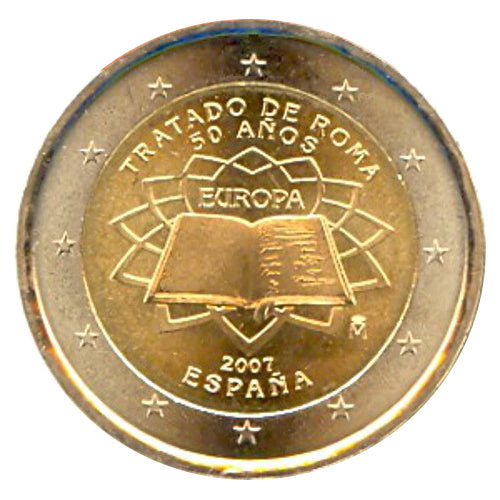2 Euro Münze Spanien 2007 Römische Verträge Sondermünze UNC