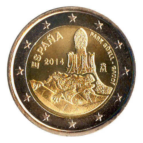 2 Euro Münze Spanien 2014 Park Güell - Barcelona Sondermünze UNC