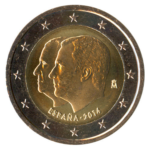 2 Euro Münze Spanien 2014 Thronwechsel Sondermünze UNC