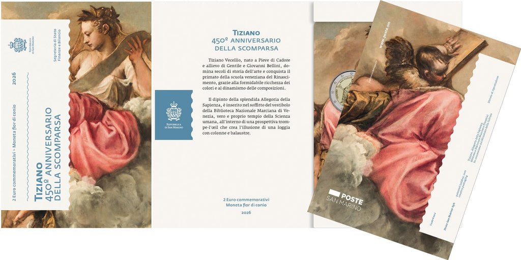 Moneda de 2 euros San Marino 2026 Tiziano Moneda conmemorativa FDC