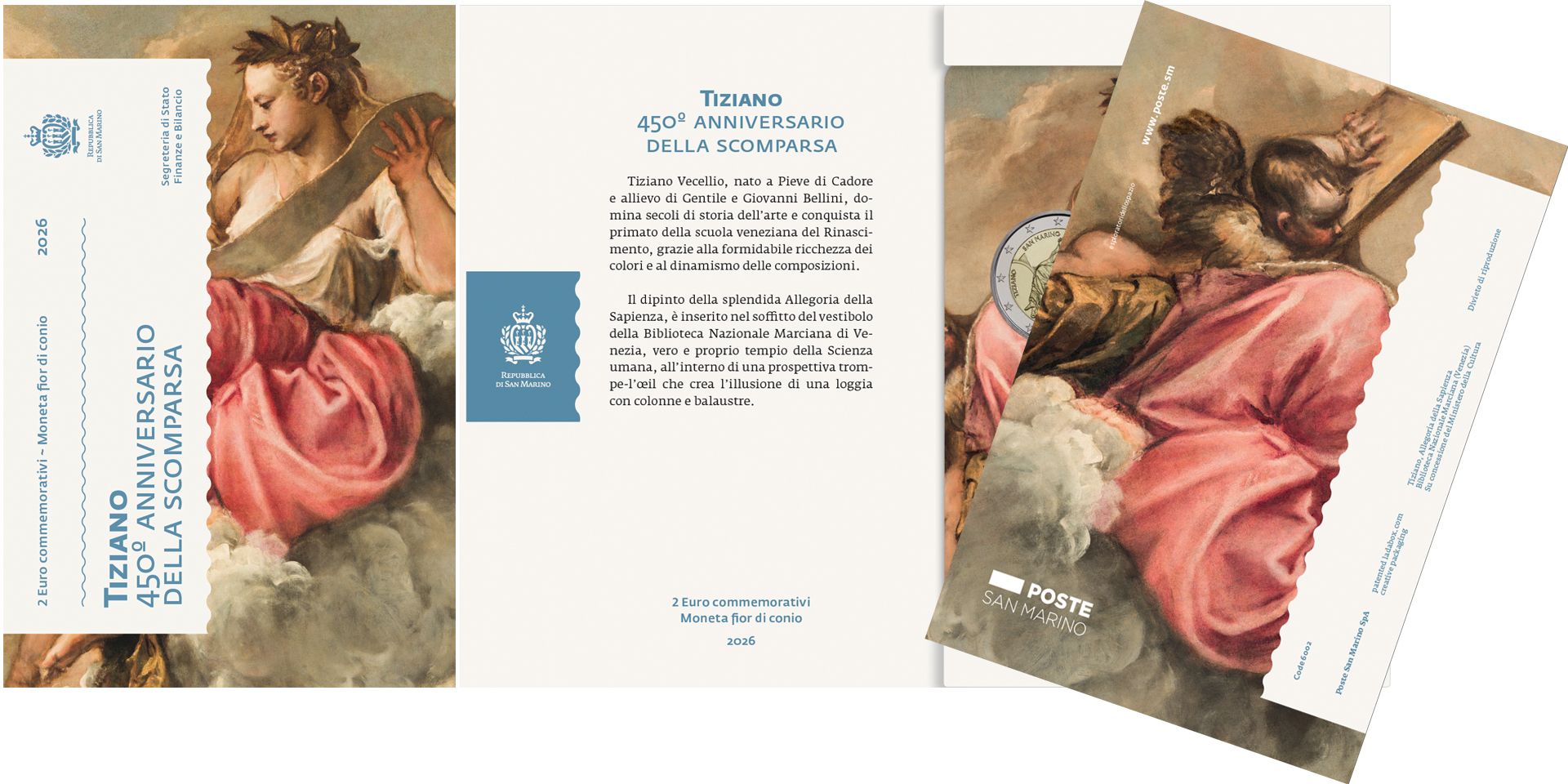 2 Euro Münze San Marino 2026 Tiziano Sondermünze FDC