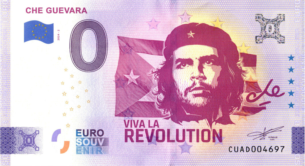 Banconota da 0 euro Che Guevara · Viva la Revolution · Souvenir o zero € Biglietto