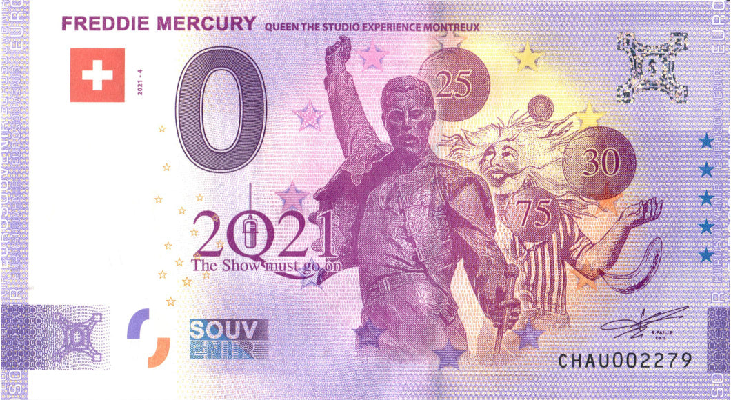 0 Euro Schein Freddie Mercury IV · Queen · Souvenir o Null € Banknote