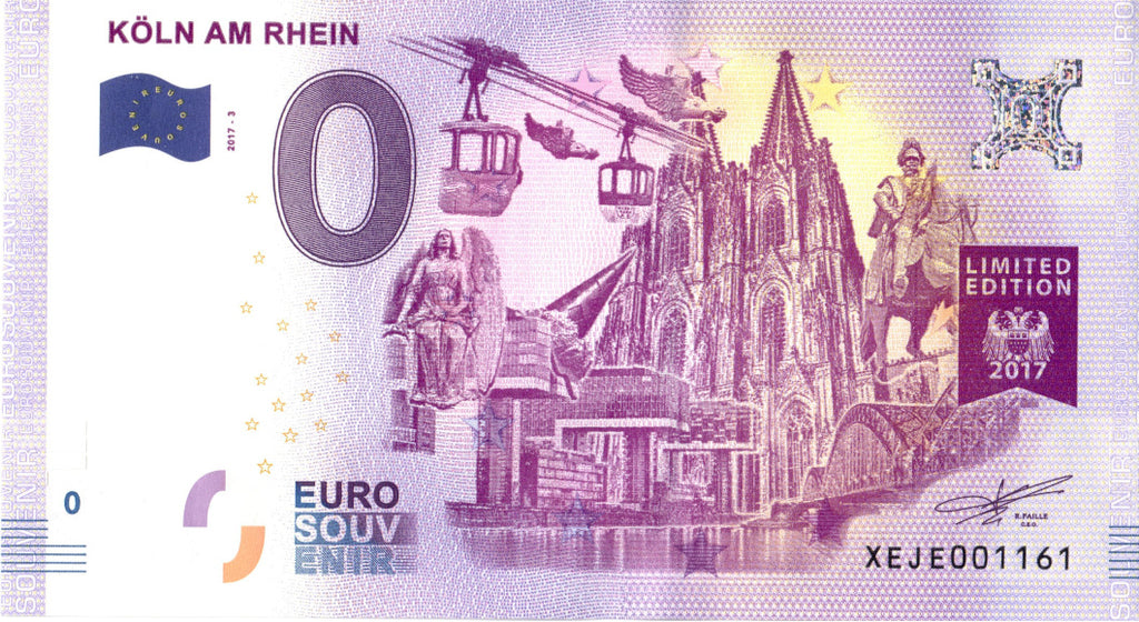 0 Euro Schein Köln am Rhein III · Deutschland · Souvenir o Null € Banknote