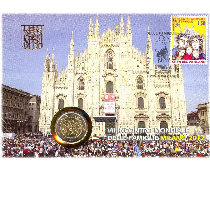 Moneta da 2 euro Vaticano 2012 Incontro Mondiale delle Famiglie Milano Moneta Commemorativa in Numisbrief