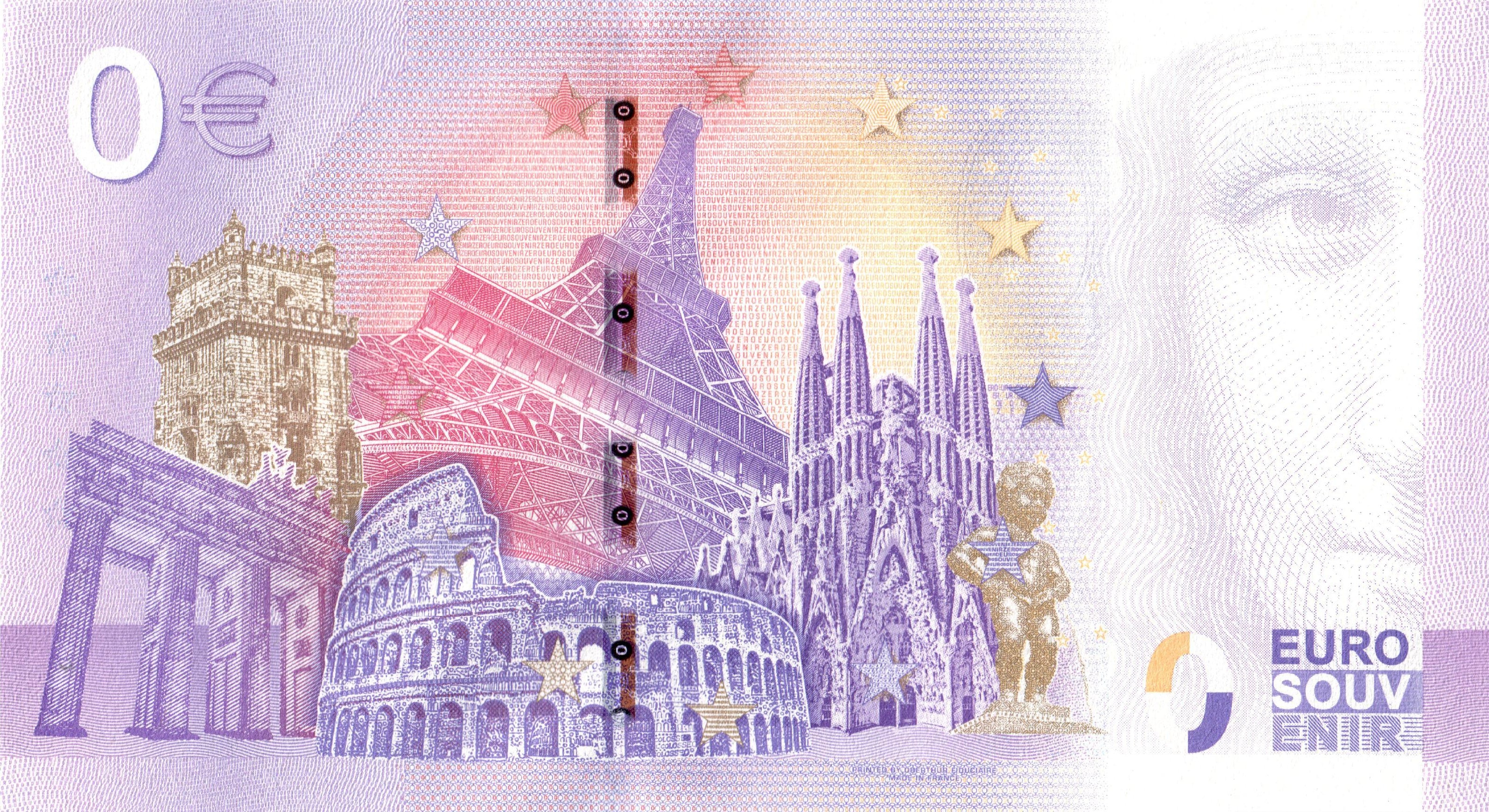Billet de 0 euro Cathédrale de Cologne et 1. FC Cologne · Souvenir billet de o €