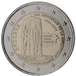 Moneta da 2 euro Andorra 2018 Costituzione Moneta commemorativa UNC