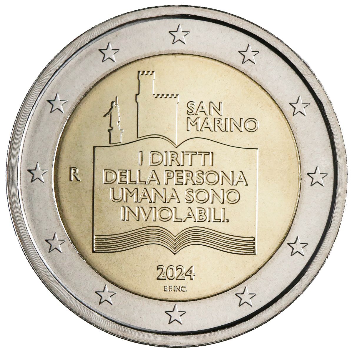2 Euro Münze San Marino 2024 Bürgerrechte Sondermünze FDC