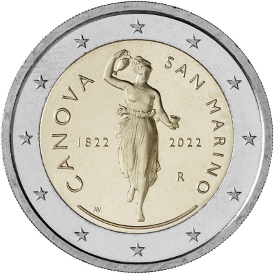 2 Euro Münze San Marino 2022 Canova Sondermünze FDC
