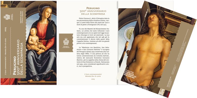 2 Euro Münze San Marino 2023 Perugino Sondermünze FDC
